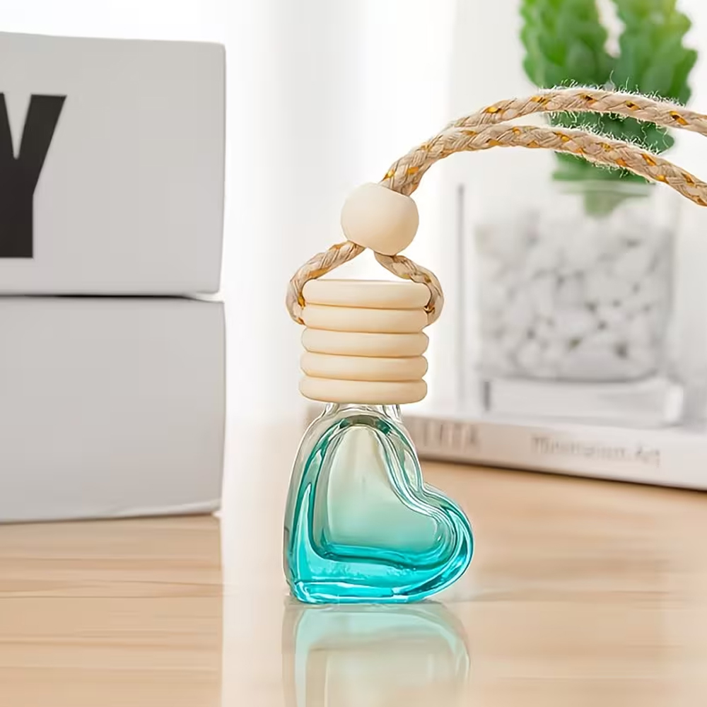 Home Fragrance Diffuser Refills - 0.2 oz Heart-Shaped Car Fragrance Bottle