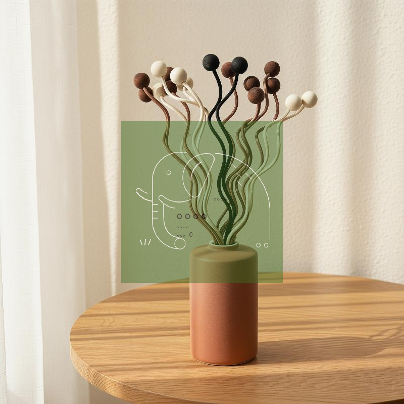 Home Fragrance Diffuser Refills - Wooden Bead Wave Shaped Rattan Reed
