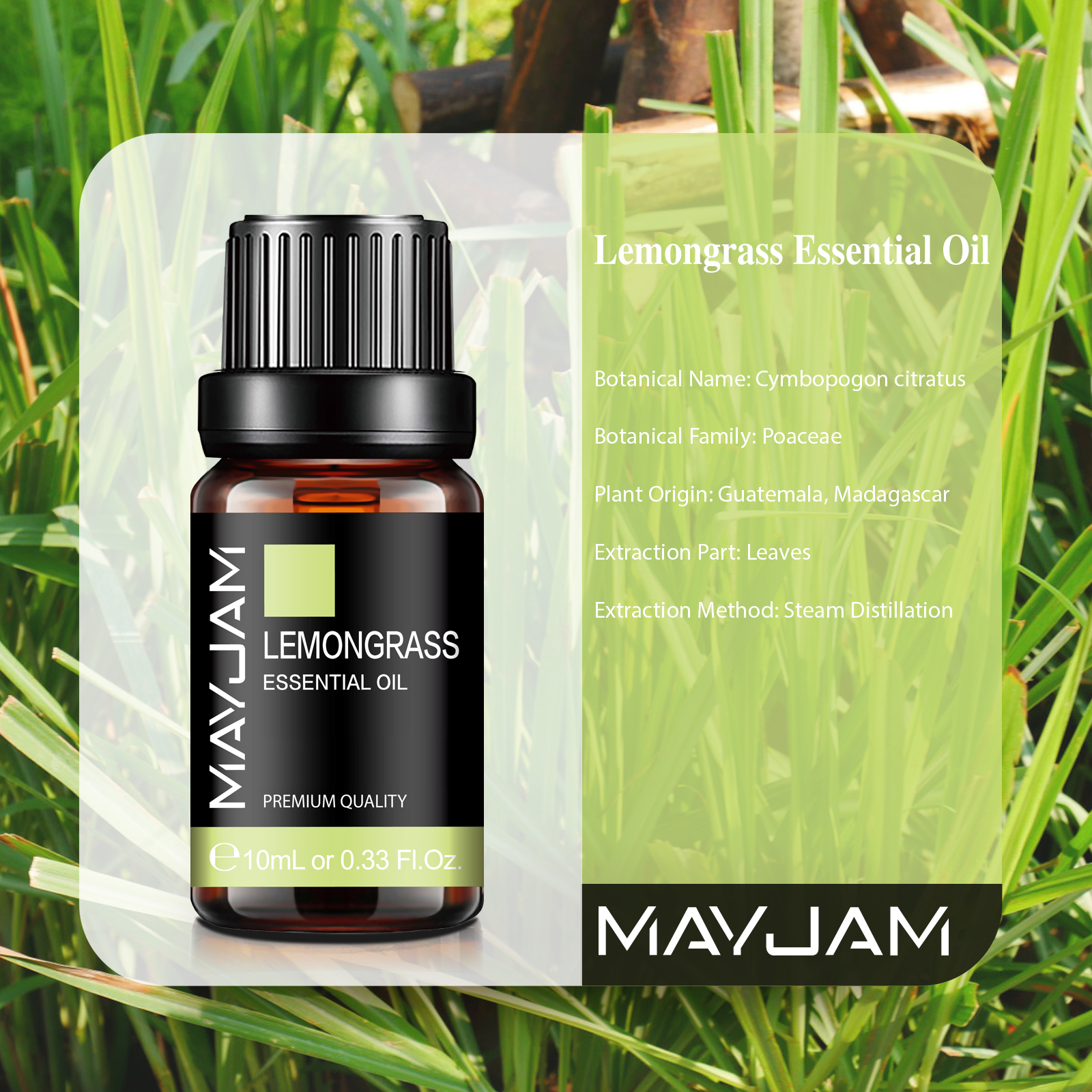 Home Fragrance Lemongrass - 10ML Pure Natural Essential Oils Lemongrass