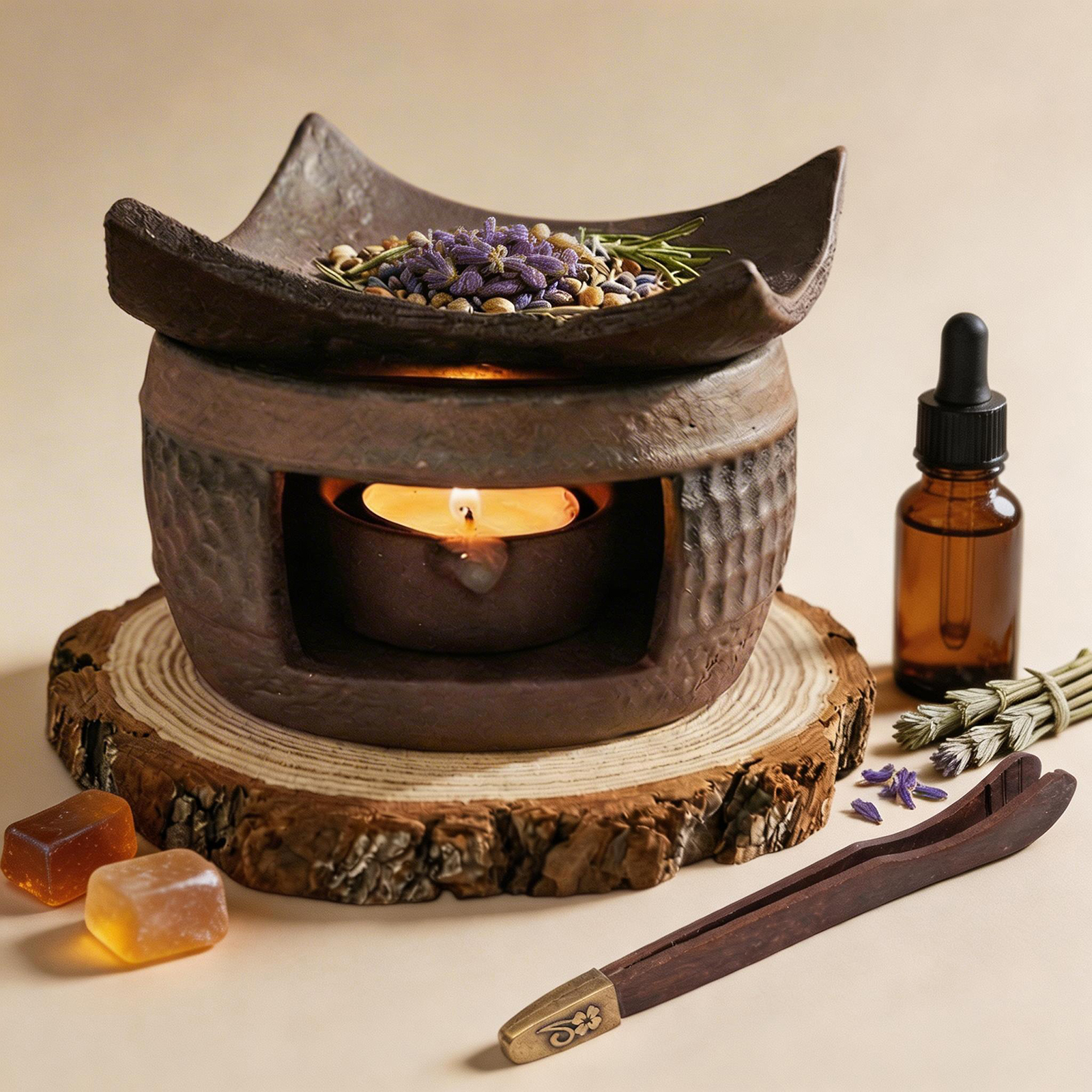 Wax Melt Burner - Ceramic Aromatherapy Tea Stove Essential Oil