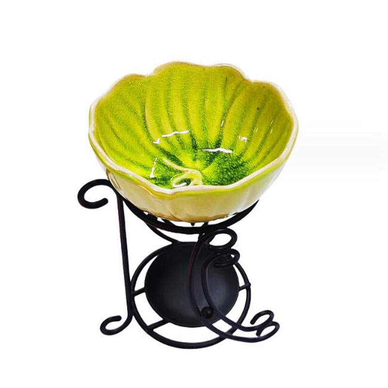 Home Fragrance Oil Burner - Ceramic Narcissus Aroma Burner Iron Rack