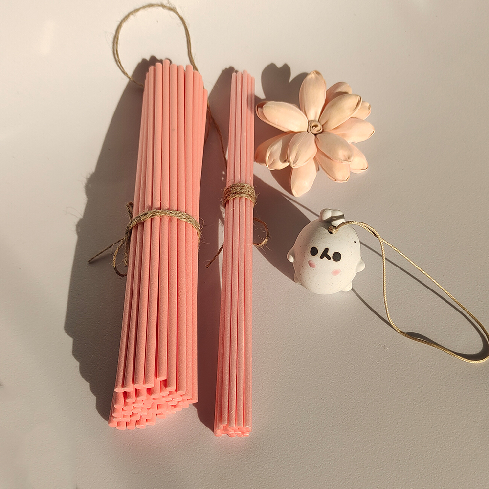 Home Fragrance Diffuser Refills - 3mm/4mm 22cm Pink Fiber Rattan Sticks