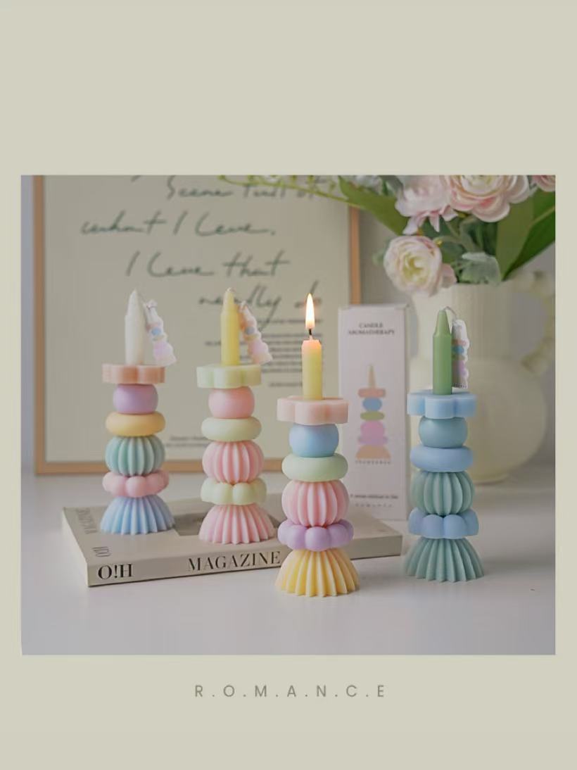 Fragrance Home Decor - Artisan Geometric Layered Fragrance Candle, Lovely
