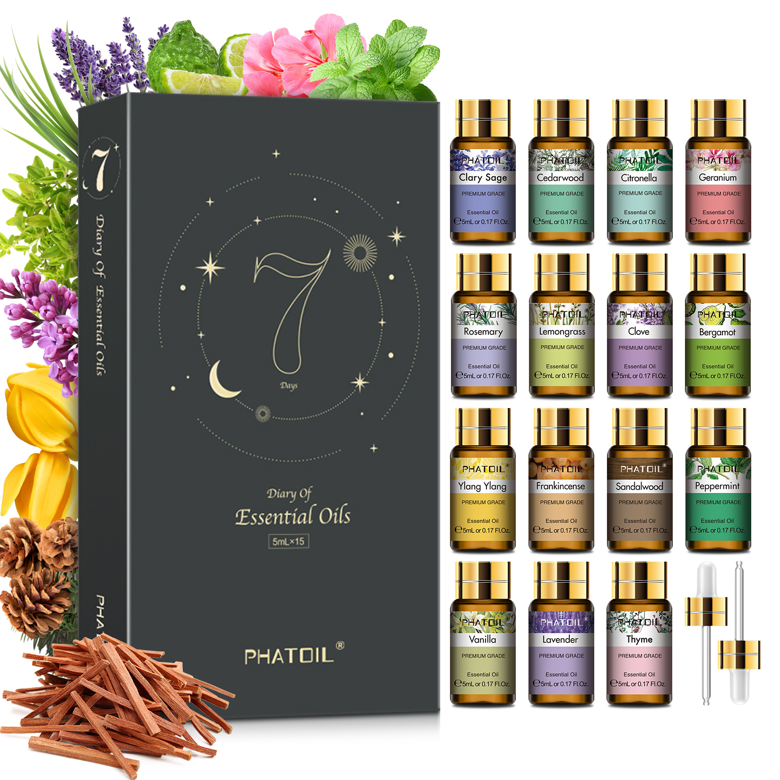 PHATOIL 15 Bottles Essential O - огляд і ціна Home Fragrance Lemongrass