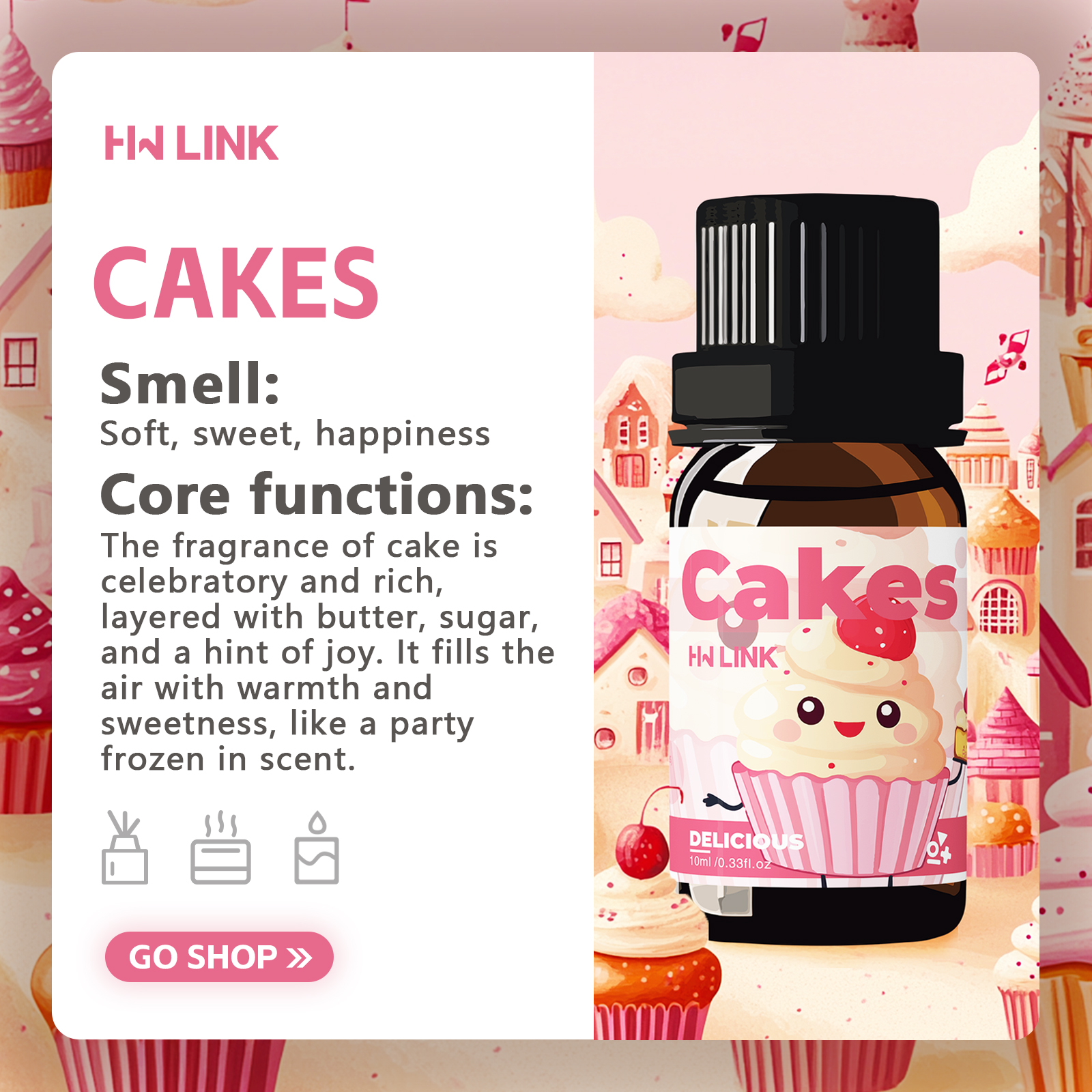 10ml Cakes Essential Oils Perf - огляд і ціна Home Fragrance Oils