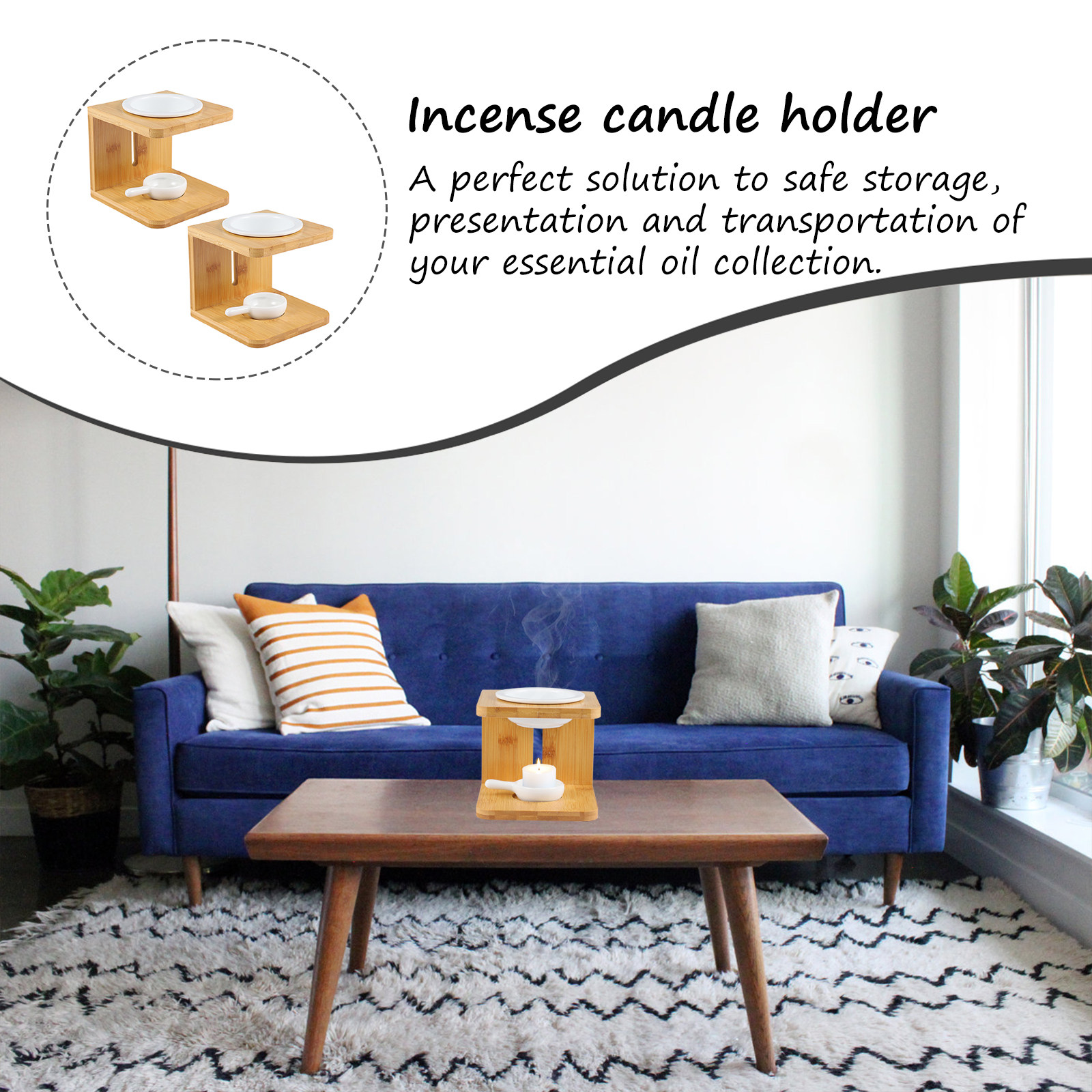 2Sets Bamboo Incense Burner Ec - огляд і ціна Home Fragrance Oil Burner